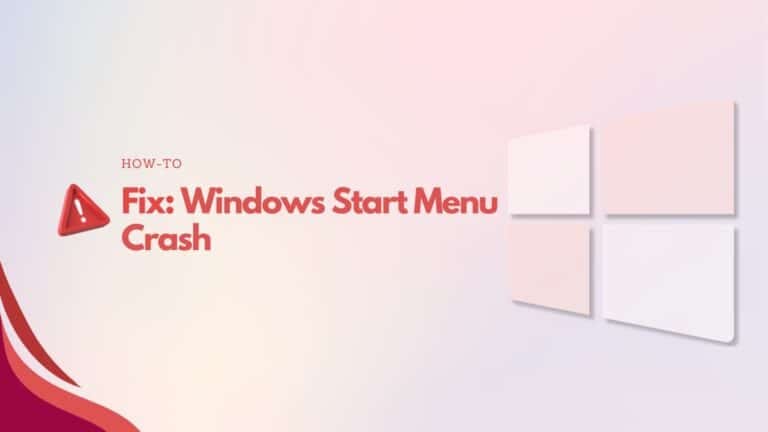 Windows 10 Start Menu Crash Fix