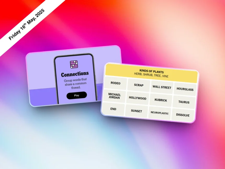 Daily NYT Connections 705 Puzzle hints 16 May 2025 - hashtechwave