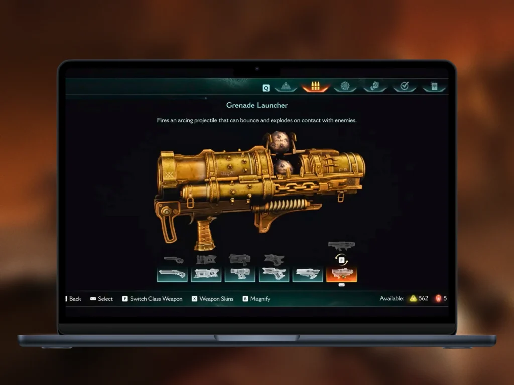 Grenade Launcher Weapon in Doom The Dark Ages