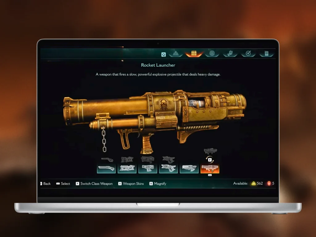 Rocket Launcher Weapon in Doom The Dark Ages