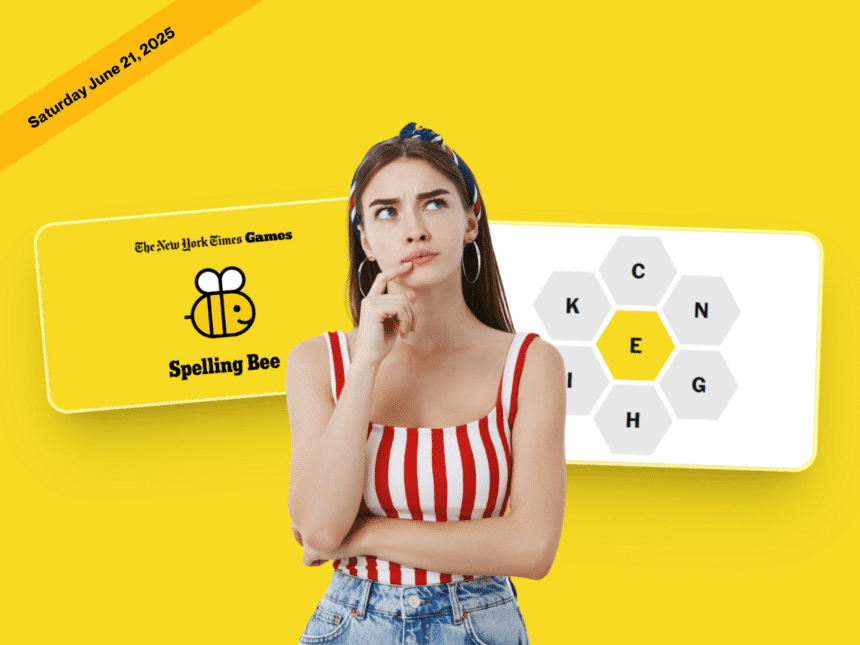 NYT Spelling Bee June 21, 2025 Answers & Pangram 1 NYT Spelling Bee answers June 21, 2025 and Pangram today