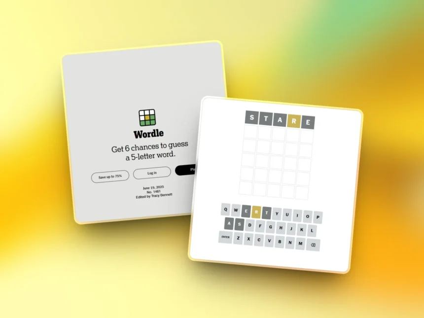 NYT Wordle hint and answer for June 19, 2025 of Puzzle #1461