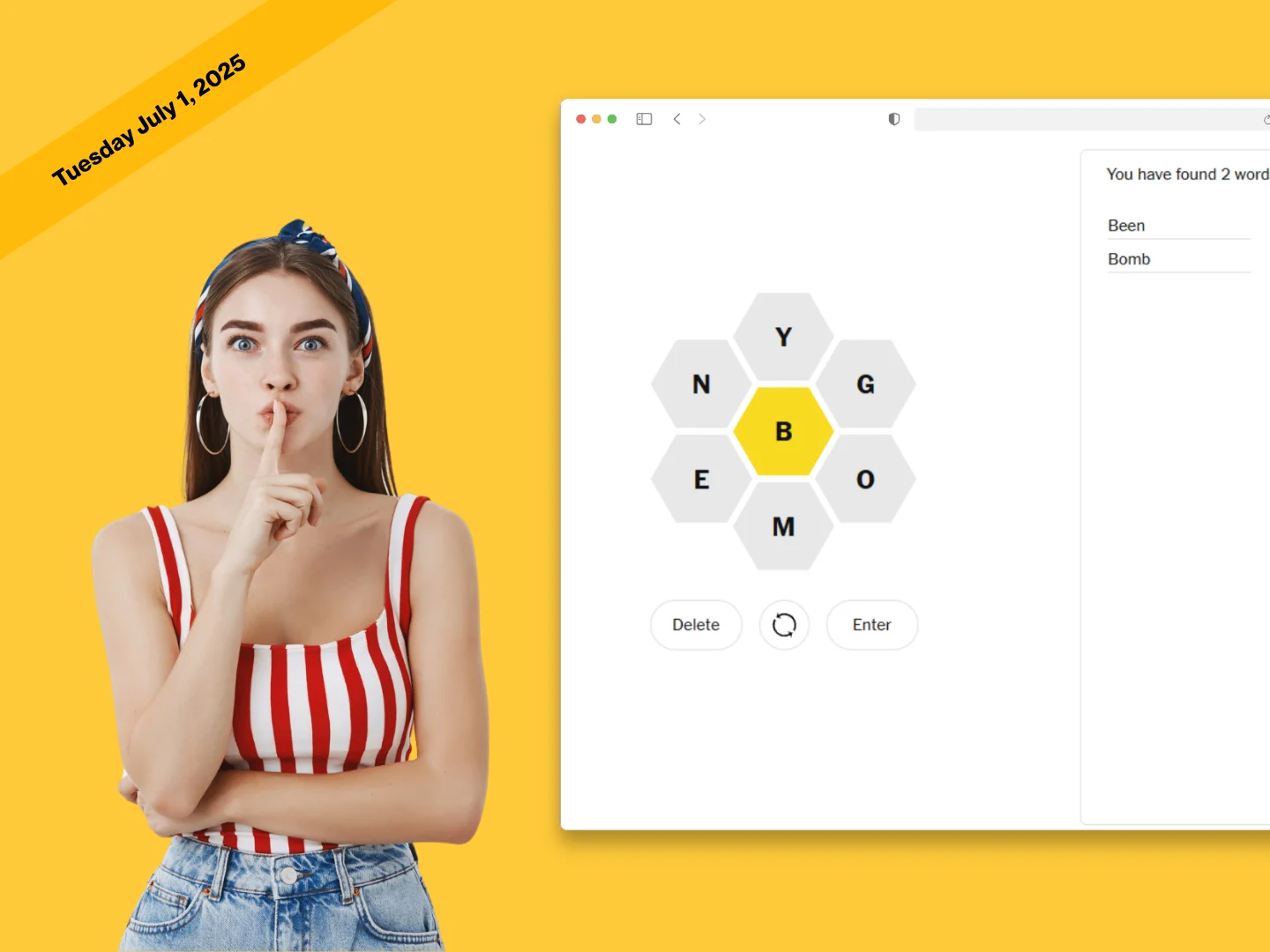 Today Spelling Bee answers July 1, 2025 and Pangram today