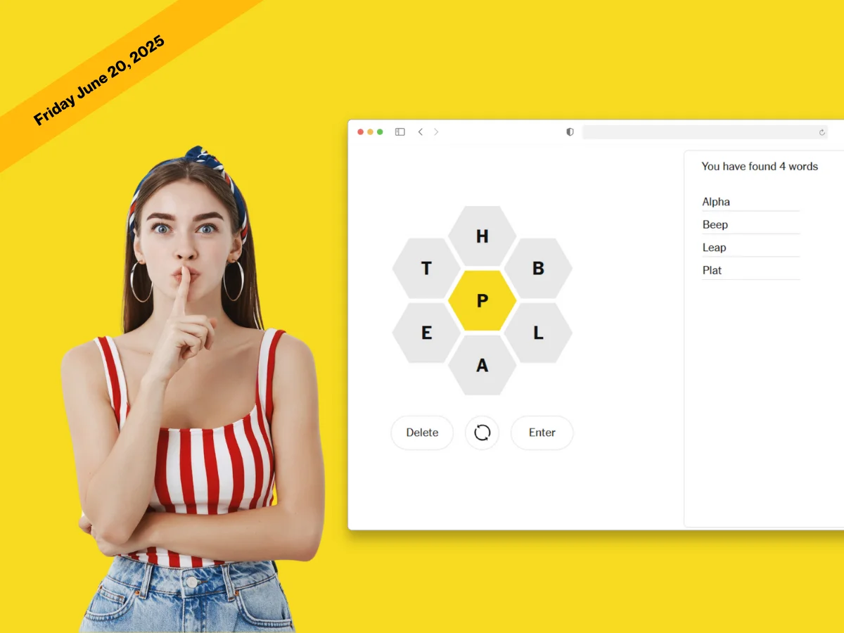 Today Spelling Bee answers June 20, 2025 and Pangram today