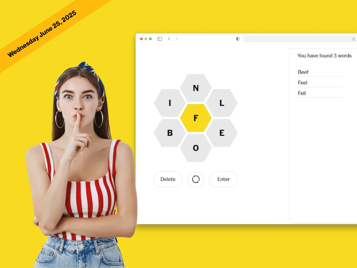 Today Spelling Bee answers June 25, 2025 and Pangram today