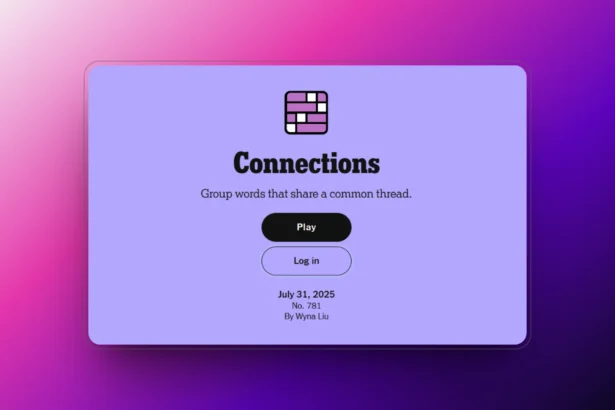 Daily NYT Connections July 31, 2025 (#781 Puzzle) connections