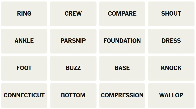 NYT Connections July 9, 2025 Puzzle Grid