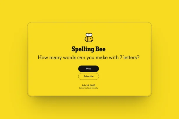 NYT Spelling Bee answers hints and Pangram today 26 july