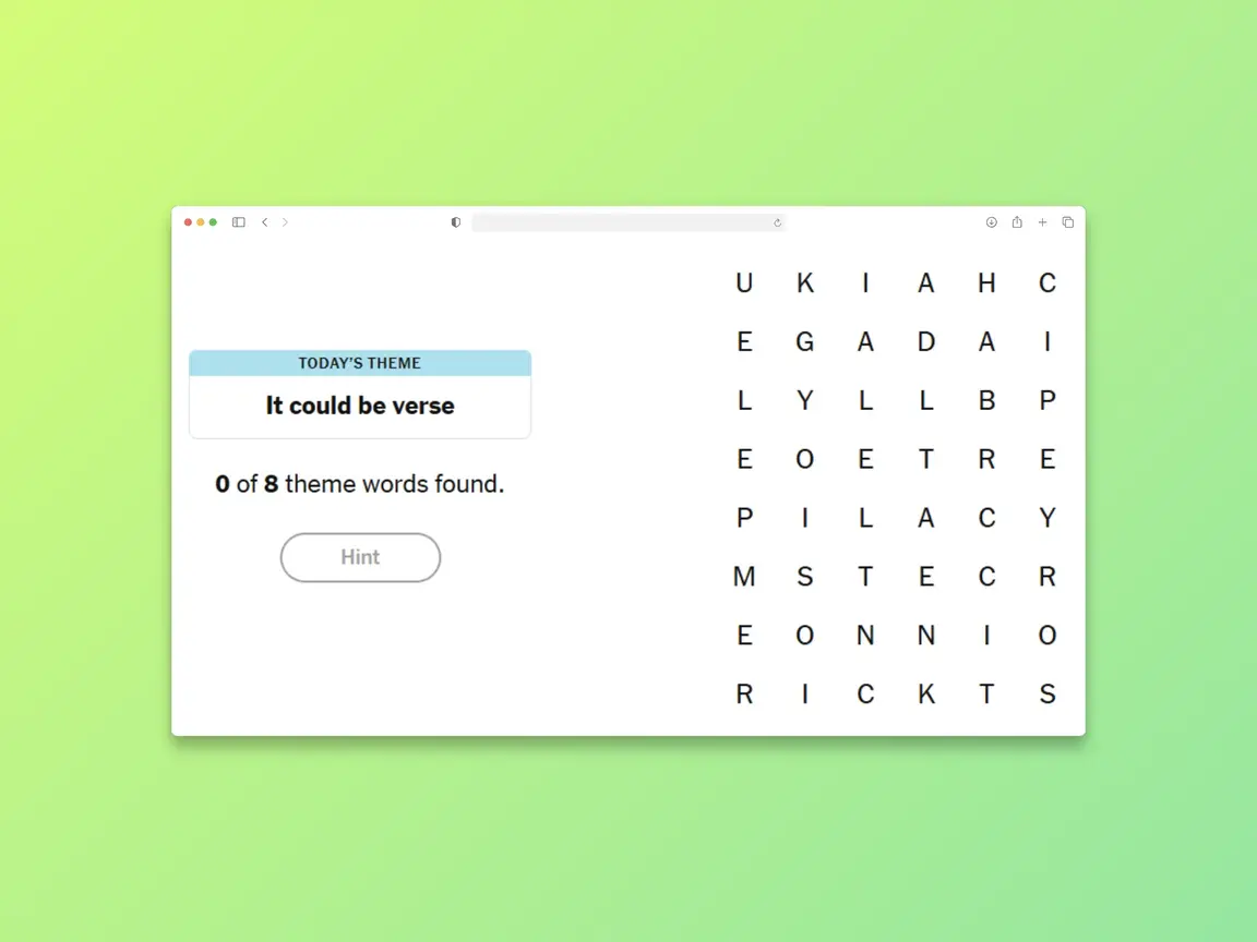 NYT Strands Theme It could be verse puzzle - July 11, 2025