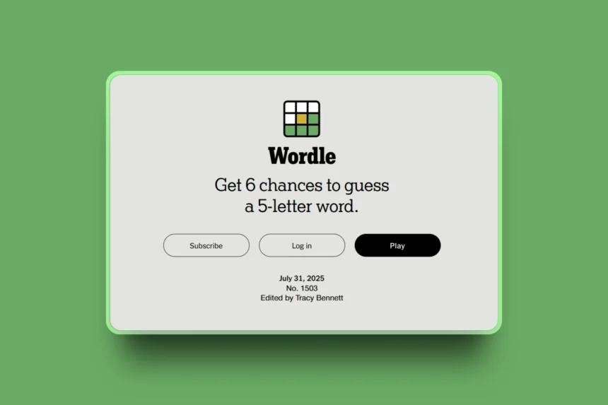 NYT Wordle hints and answers for Puzzle #1503 on 31 July