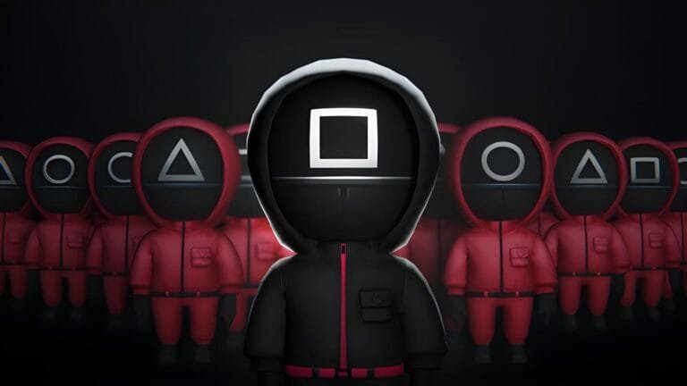 Squid Game The Final Games Codes Roblox characters on podium in July 2025 event