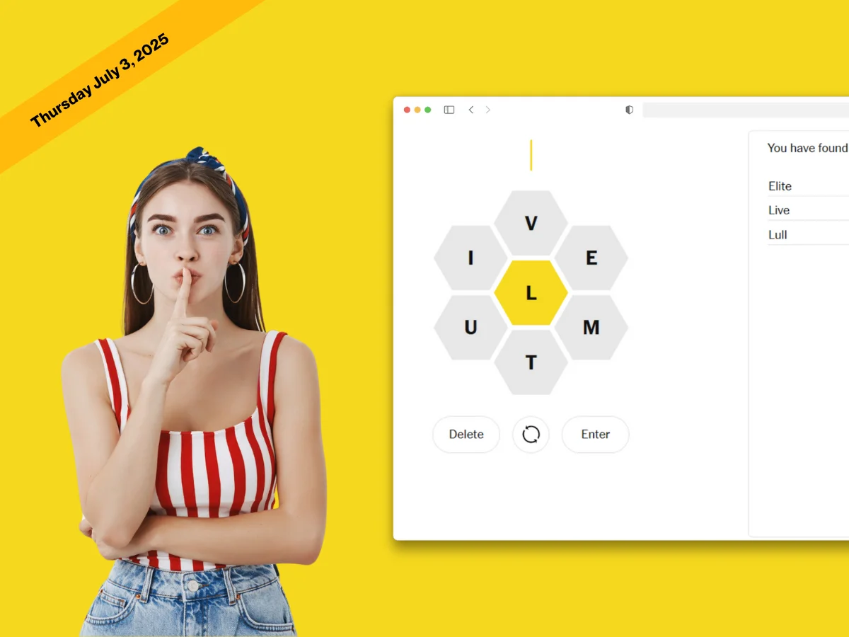 Today Spelling Bee answers July 3, 2025 and Pangram today