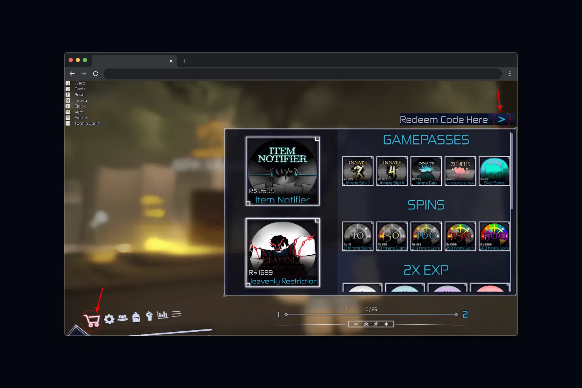 redeem jujutsu codes from shop