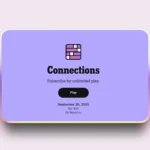 Daily NYT Connections September 20, 2025 (#832 Puzzle) connections