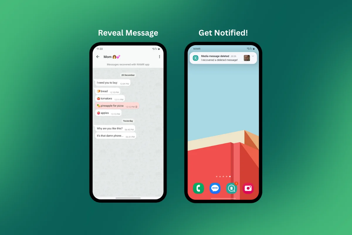 Get Notified & See Deleted Messages
