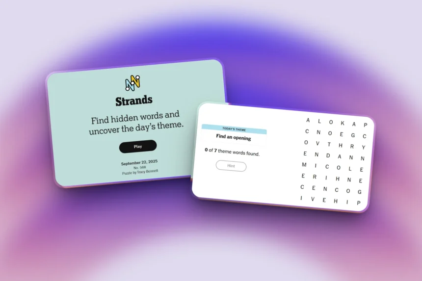 NYT Strands hints today with answers September 22, 2025