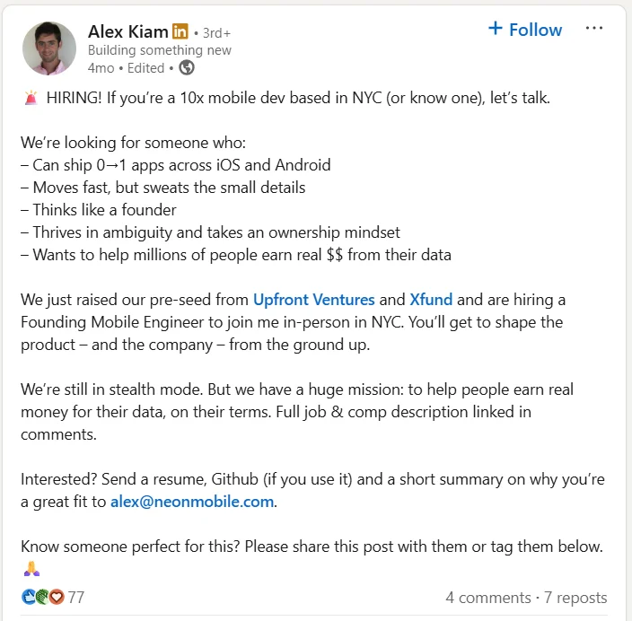 neon app skyrocket on app store