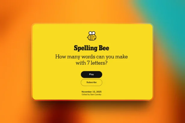 NYT Spelling Bee Pangram today Nov 15, 2025