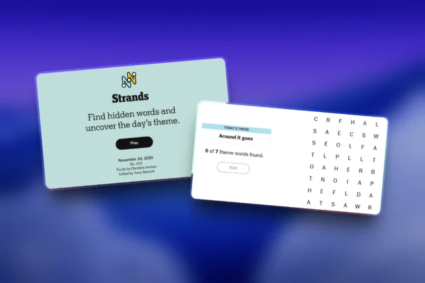 Today's NYT Strands hints and answer - solutions to game #623, Nov 16, 2025