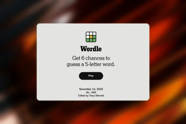 Wordle hints today (#1608) for Nov 13, 2025 answer