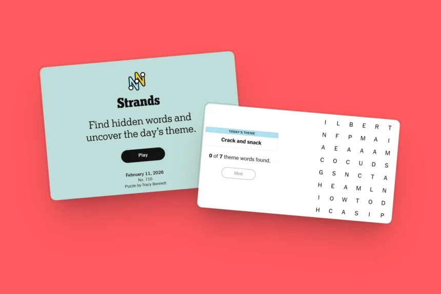 NYT Strands game #710 puzzle - Feb 11, 2026