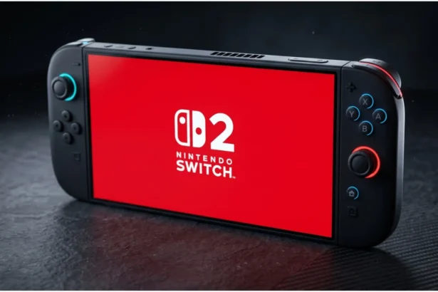 Nintendo Switch 2 Placed on a metalic table