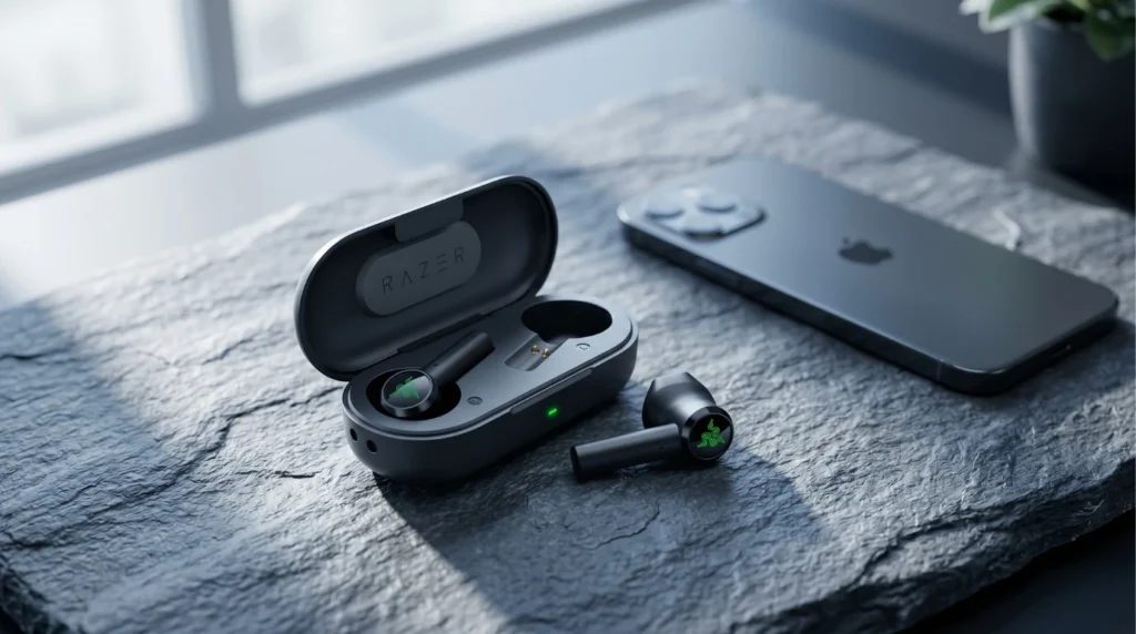 Best Headphones of 2026: Tested for Gaming & Lifestyle 7 Razer Hammerhead TWS 2026 wireless gaming earbuds in charging case