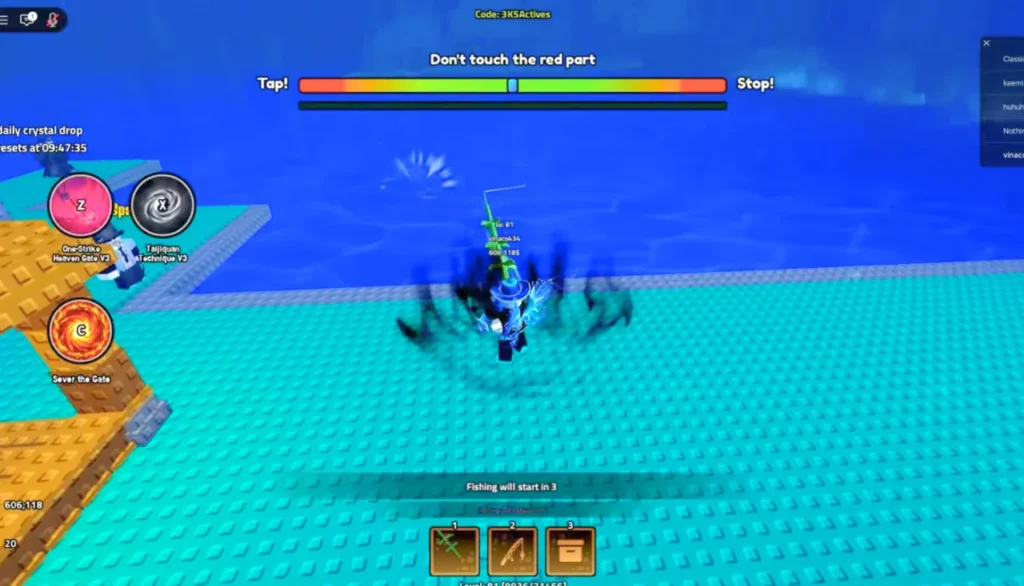 Gameplay overview of Roblox Heavyweight Fishing