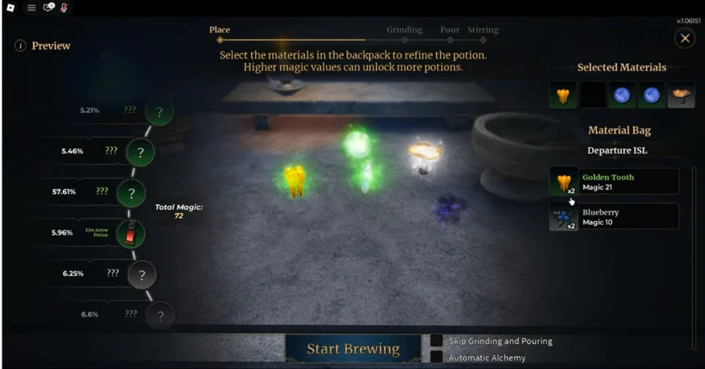 Wizard Alchemy Codes (June 2026): Free Race Rerolls & Potions 2 wizard alchemy gameplay