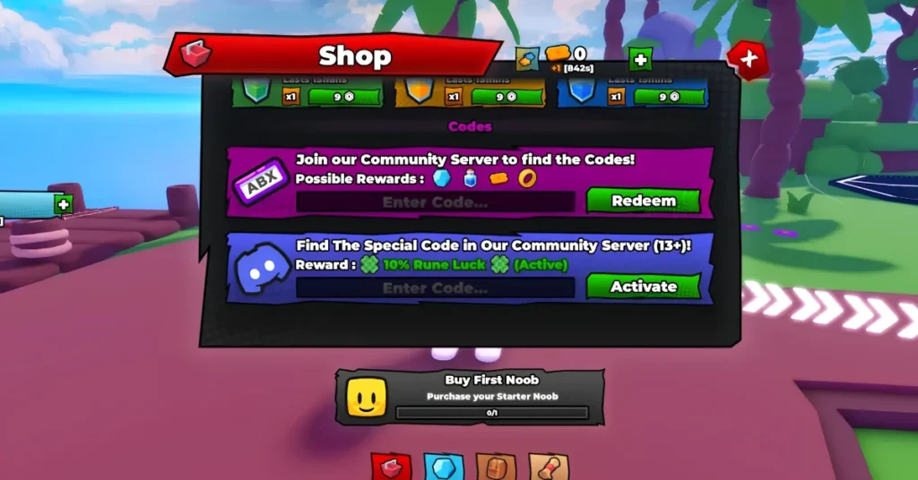 Noob Incremental Codes (Sep 2026): All Working Codes 2 Noob Incremental codes September 2026 gameplay and Shop code box in Roblox